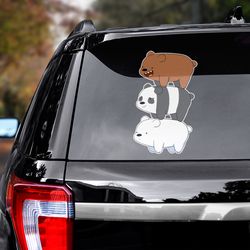 movie sticker, cartoon decal, cartoon sticker, we bare bears, cartoon car decal, we bare bears sticker