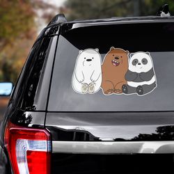 movie sticker, we bare bears sticker, cartoon sticker, we bare bears, cartoon car decal, cartoon decal