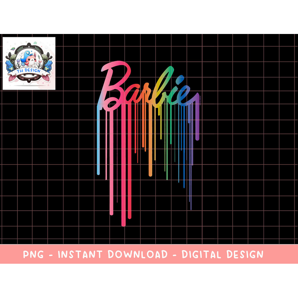 Barbie - Logo Rainbow Drip png, sublimation copy.jpg