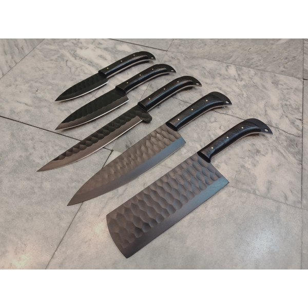 Damascus chefs knife set
