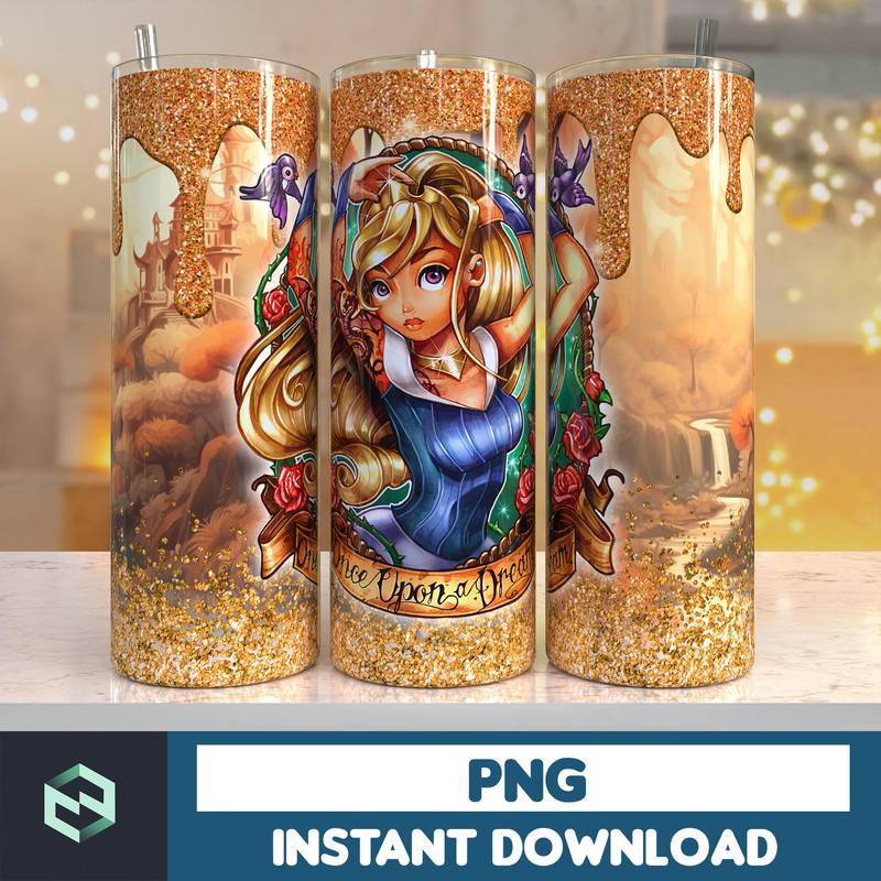 Cartoon princess Tumbler Design, Sublimation Designs Downloads, 20 oz tumbler sublimations, Digital Download (3).jpg