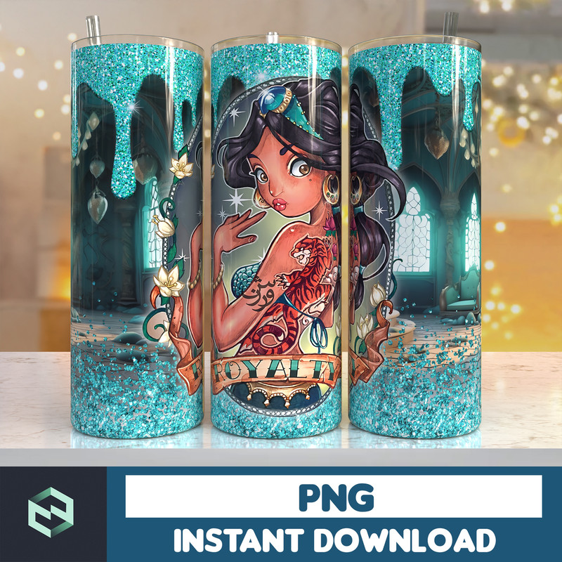 Cartoon princess Tumbler Design, Sublimation Designs Downloads, 20 oz tumbler sublimations, Digital Download (6).jpg