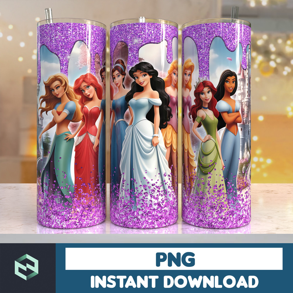 Cartoon princess Tumbler Design, Sublimation Designs Downloads, 20 oz tumbler sublimations, Digital Download (13).jpg