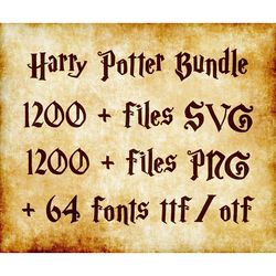 harry potter clipart, svg, png files, alphabets and fonts.