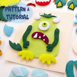 Game from felt "Make a monster". Pattern/Tutorial/FCM and SVG files