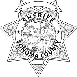 SONOMA County Sheriff, CALIFORNIA Sheriff Star Badge vector outline svg file, laser engraving, Cricut, Cnc file