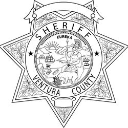 ventura county sheriff, california sheriff star badge vector outline svg file, laser engraving, cricut, cnc file