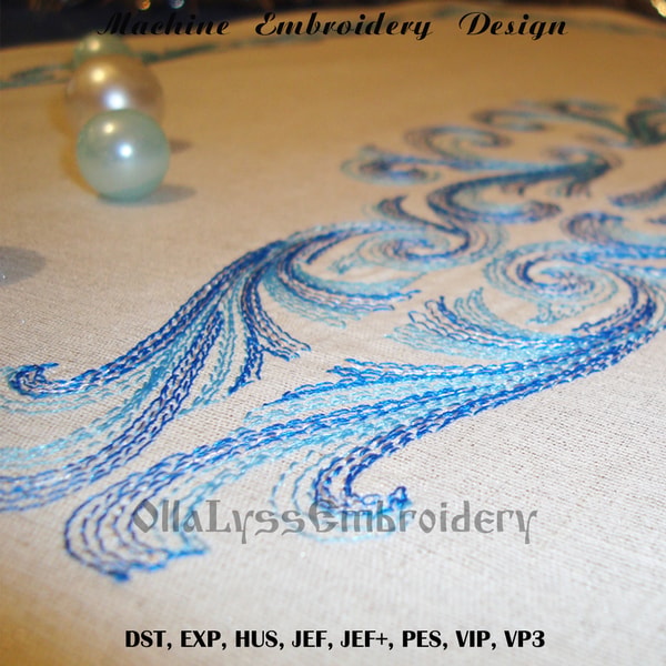 Embroderd Ripple Design Rippled borders and corners embroidery designs - Inspire Uplift