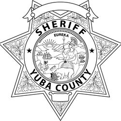 YUBA County Sheriff, CALIFORNIA Sheriff Star Badge vector outline svg file, laser engraving, Cricut, Cnc file