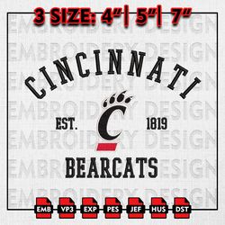 Cincinnati Bearcats Embroidery files, NCAA Embroidery Designs, NCAA Cincinnati Bearcats Machine Embroidery Pattern