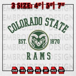 Colorado State Rams Embroidery files, NCAA Embroidery Designs, NCAA Colorado State Rams Machine Embroidery Pattern