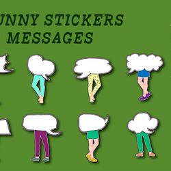 8 fun stickers for different messages on legs