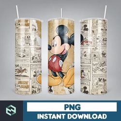 disney cartoon movies 20 oz skinny tumbler sublimation design, cartoon tumbler straight and tapered wrap png