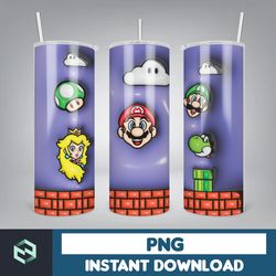 3d inflated super cartoon skinny tumbler 20oz design, 3d funny movie sublimation wraps, tumbler wrap design png