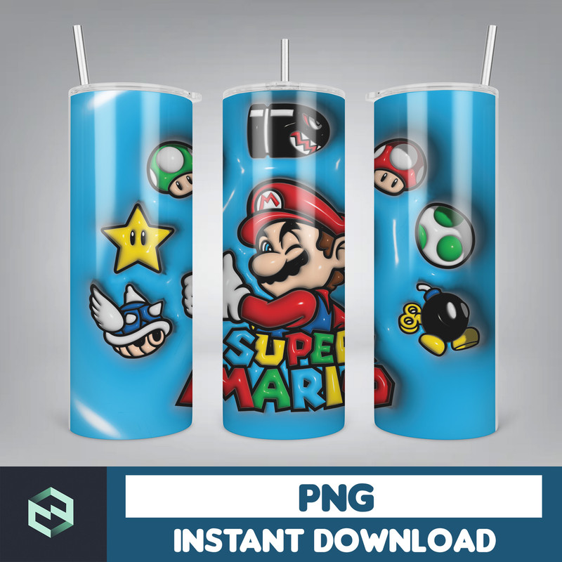 3D Inflated Super Cartoon Skinny Tumbler 20oz Design, 3D Funny Movie Sublimation Wraps, Tumbler Wrap Design Png, Digital Download (5).jpg