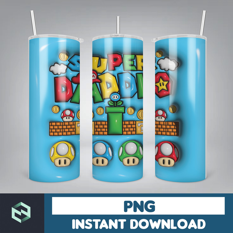 3D Inflated Super Cartoon Skinny Tumbler 20oz Design, 3D Funny Movie Sublimation Wraps, Tumbler Wrap Design Png, Digital Download (8).jpg