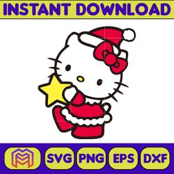 hello kitty christmas svg, hello kitty svg, christmas kitty svg, christmas svg instant download