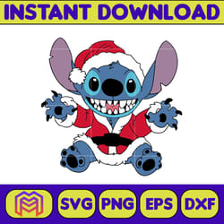 stitch christmas svg, lilo and stitch svg, christmas cartoon svg, stitch clipart, instant download