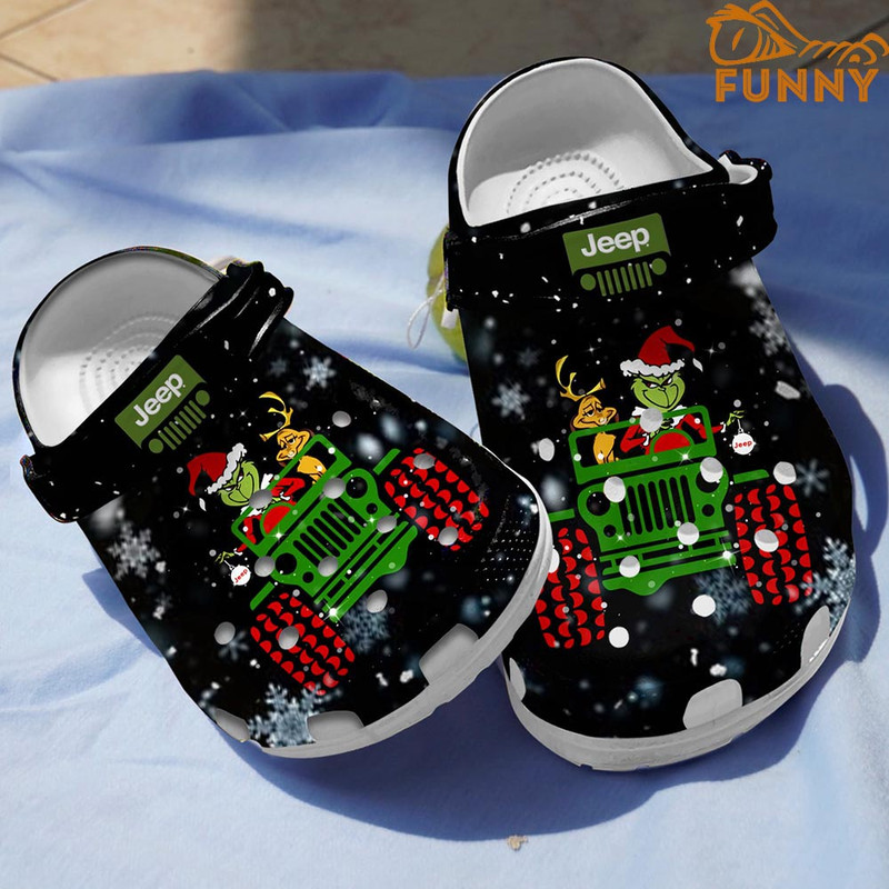 Green Grinch Jeep Christmas Crocs - Step into style with Funny Crocs.jpg