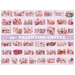 Valentine Coffee Png Bundle, Valentine Coffee Png, Valentine Drinks Png, Latte Drink Png, XOXO Png, Coffee Lover, Valent