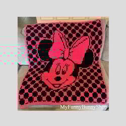 loop yarn finger knitted minnie mouse blanket pattern pdf download