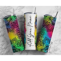 Neon Color Pattern Add Your Own Name, 20oz Sublimation Tumbler Designs, Skinny Tumbler Wraps Template - 455 PATTERN