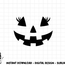 jack o lantern face pumpkin eyelashes hallowen costume funny png, sublimation copy