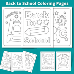 Back to School Coloring Pages for kids and toddler