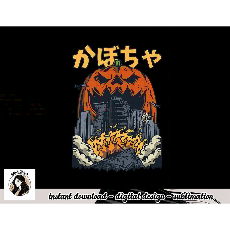 Japanese Killer Pumpkin Vegetable Kaiju Anime Halloween png, sublimation copy.jpg