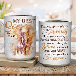 mom to son coffee mugs, elephant painting, i always have your back - family mug - family mug, merry christmas gifts