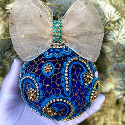 Christmas collectible personalised irish crochet ball