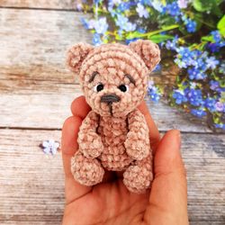 Crochet miniature bear pattern. Amigurumi bear pattern. Crochet easy pattern. Cute little bear crochet pattern. PDF