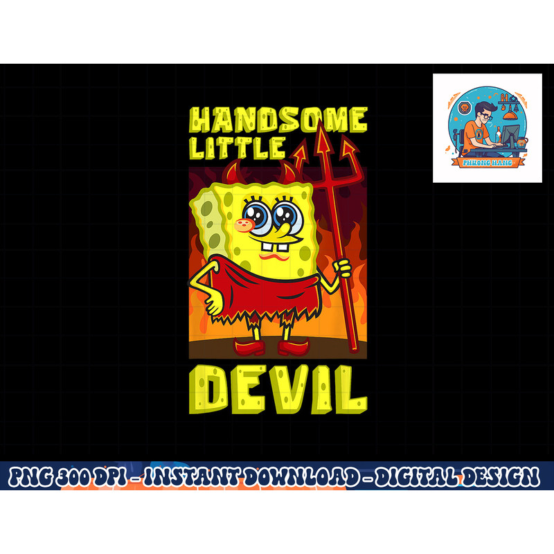 Mademark x SpongeBob SquarePants - SpongeBob Handsome Little Devil Funny Halloween Costume Kids T-Sh copy.jpg