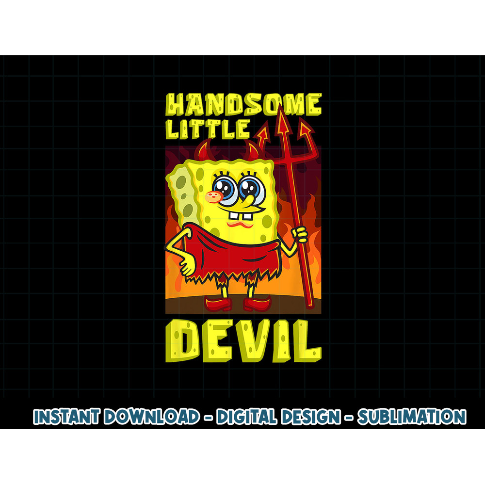 Mademark x SpongeBob SquarePants - SpongeBob Handsome Little Devil Funny Halloween Costume Kids T-Sh copy.jpg