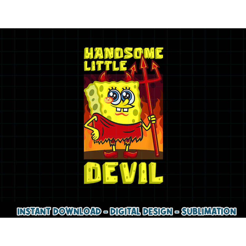 Mademark x SpongeBob SquarePants - SpongeBob Handsome Little Devil Funny Halloween Costume Kids T-Sh copy.jpg