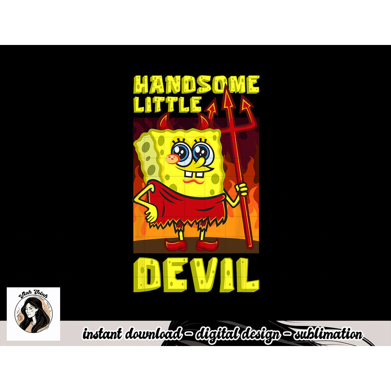 Mademark x SpongeBob SquarePants - SpongeBob Handsome Little Devil Funny Halloween Costume Kids T-Sh copy.jpg