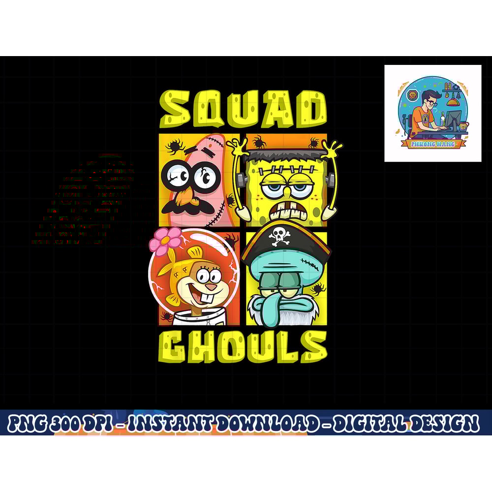 Mademark x SpongeBob SquarePants - SpongeBob Patrick Squidward Sandy Halloween Squad Ghouls Fun T-Sh copy.jpg