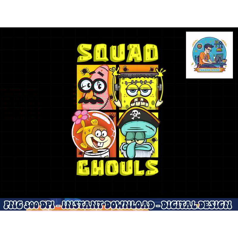 Mademark x SpongeBob SquarePants - SpongeBob Patrick Squidward Sandy Halloween Squad Ghouls Fun T-Sh copy.jpg