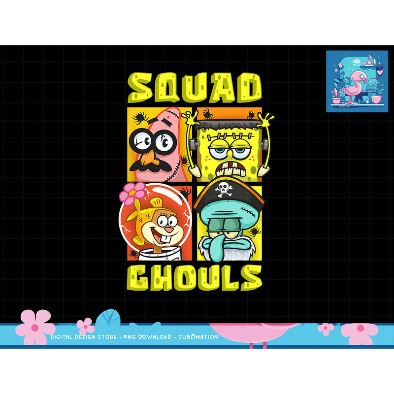 Mademark x SpongeBob SquarePants - SpongeBob Patrick Squidward Sandy Halloween Squad Ghouls Fun T-Sh copy.jpg
