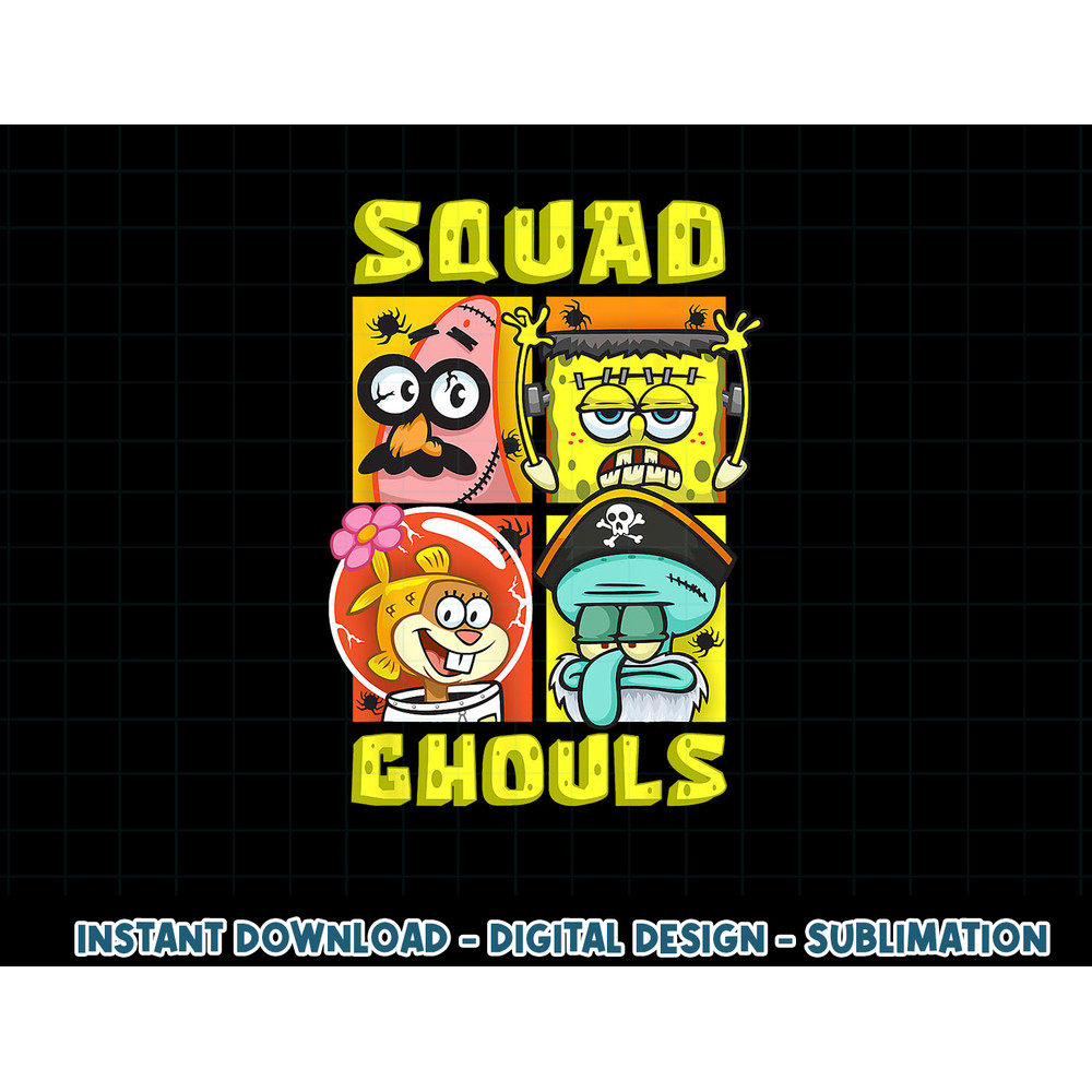 Mademark x SpongeBob SquarePants - SpongeBob Patrick Squidward Sandy Halloween Squad Ghouls Fun T-Sh copy.jpg