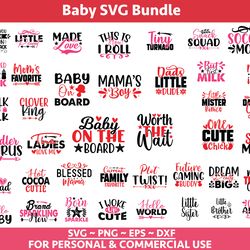 Baby SVG Bundle, Baby Shower SVG, Newborn SVG Bundle, Baby Quote Bundle, Cute Baby Saying svg, Funny Baby svg, Baby Girl