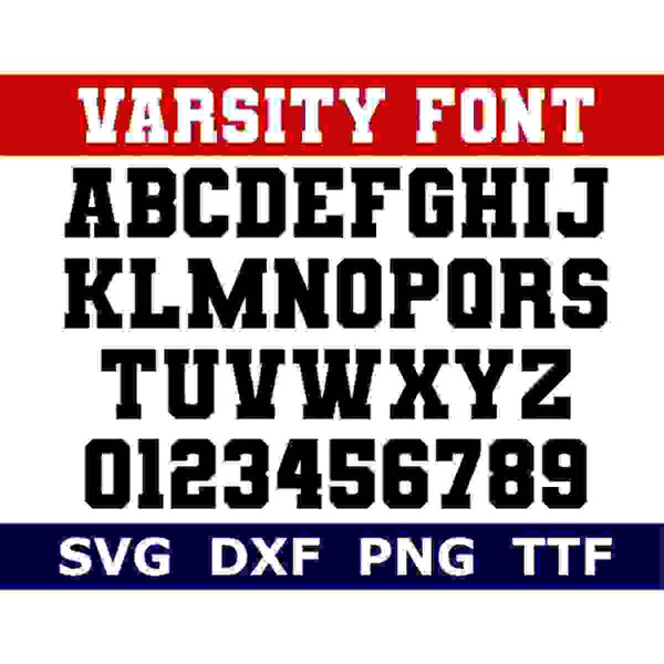 Varsity Font SVG TTF, Varsity Alphabet, Sports Font, School - Inspire ...