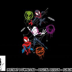 marvel spider-man and spider-verse pals halloween adventure png, sublimation copy