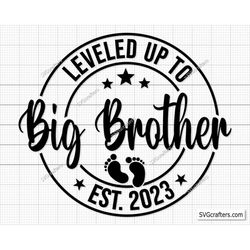Leveled Up To Brother Svg Png, New Big Brother Svg, New Baby Svg, New Big Bro Svg, Baby Brother Svg - Printable, Cricut