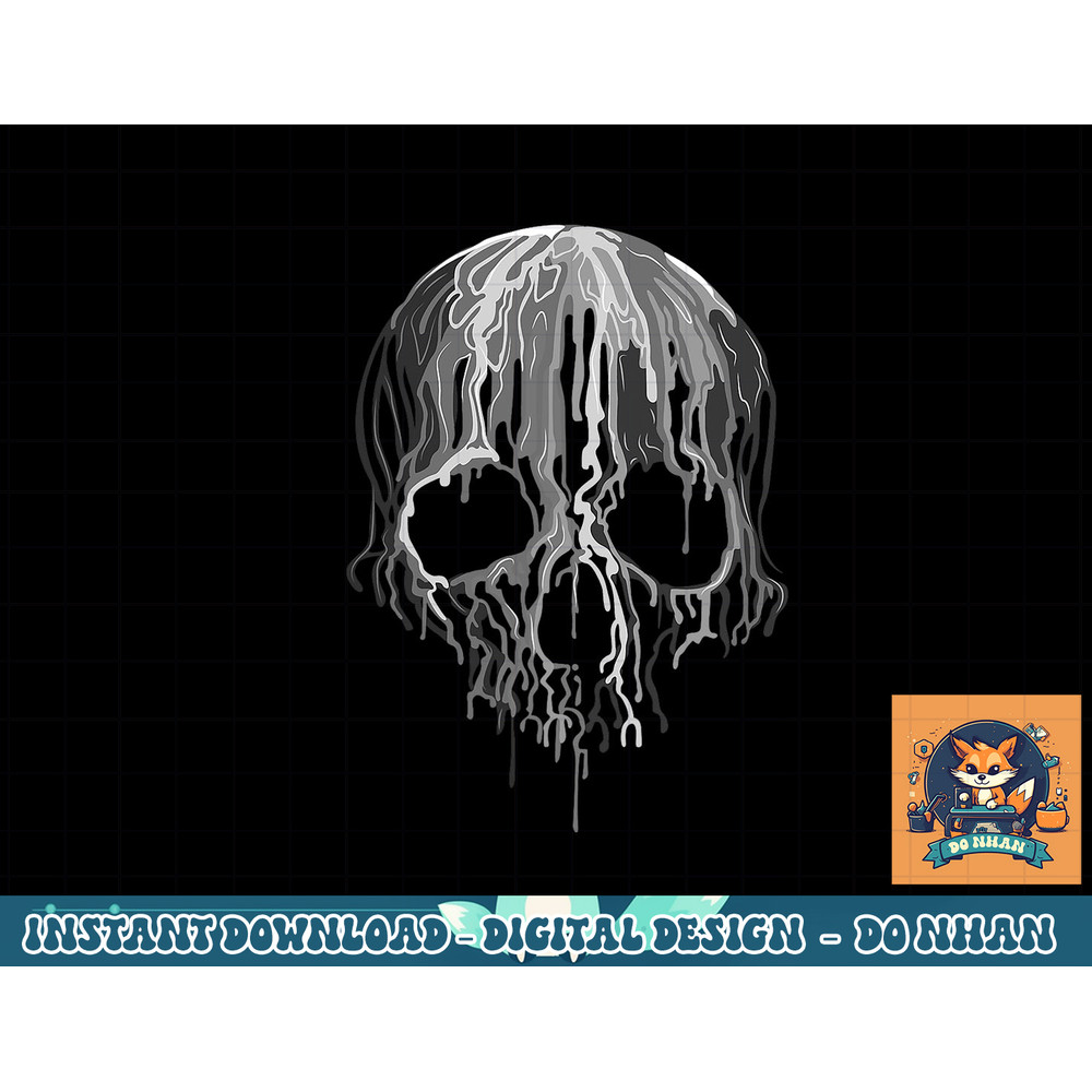 Melting Skull Black White Art Graphic Halloween TShirt copy.jpg