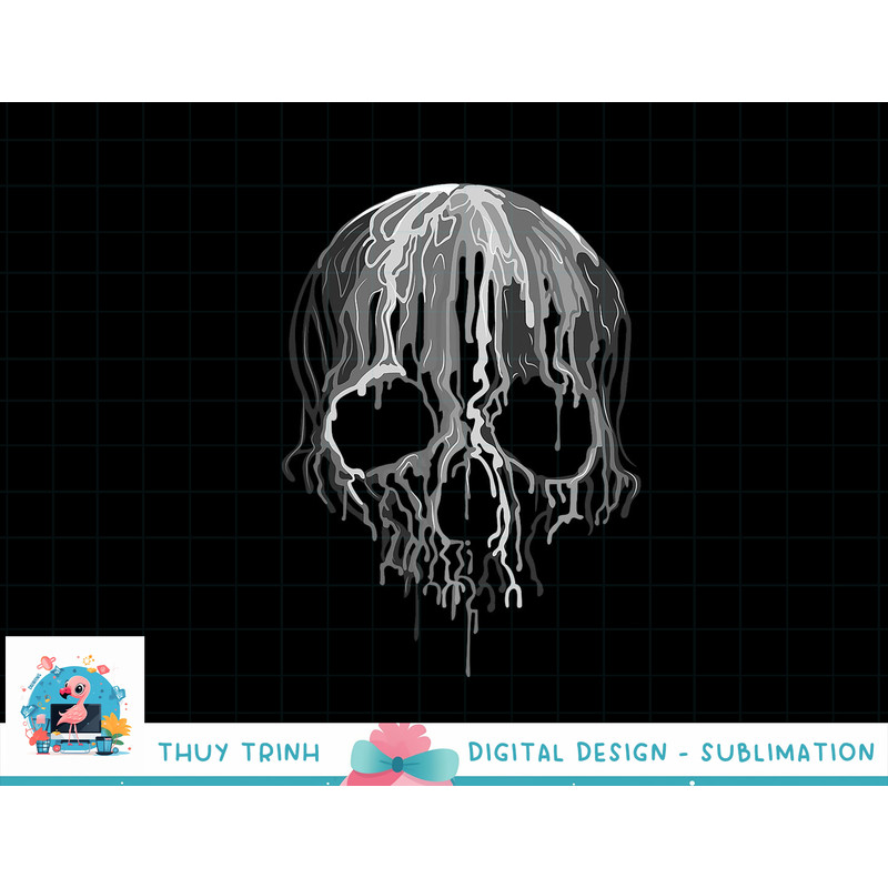 Melting Skull Black White Art Graphic Halloween TShirt copy.jpg