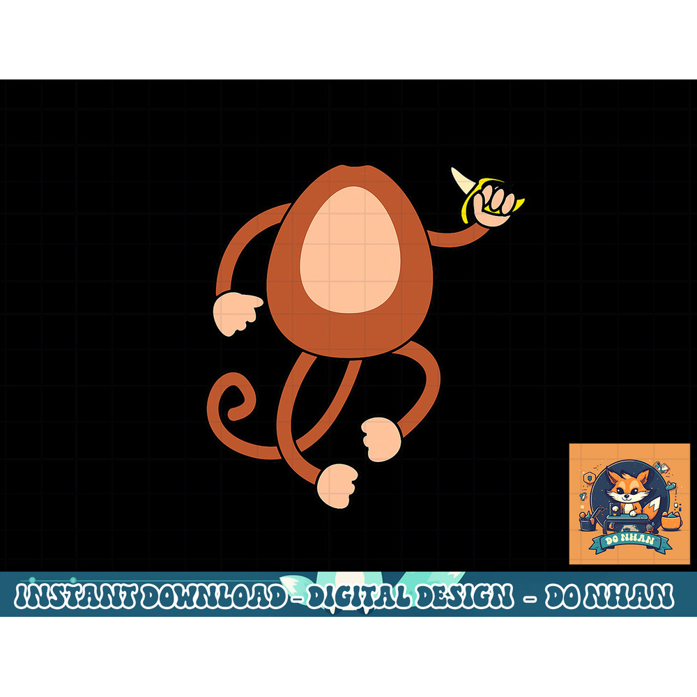 Monkey Holding Banana Costume Funny Easy Halloween Gift png, sublimation copy.jpg