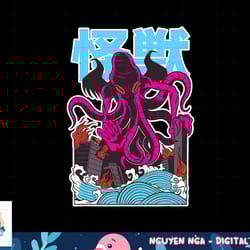 octopus monster japanese text writing manga halloween gifts png, sublimation copy
