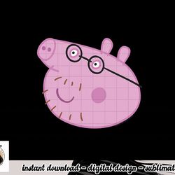 peppa pig happy daddy pig big face png, sublimation copy