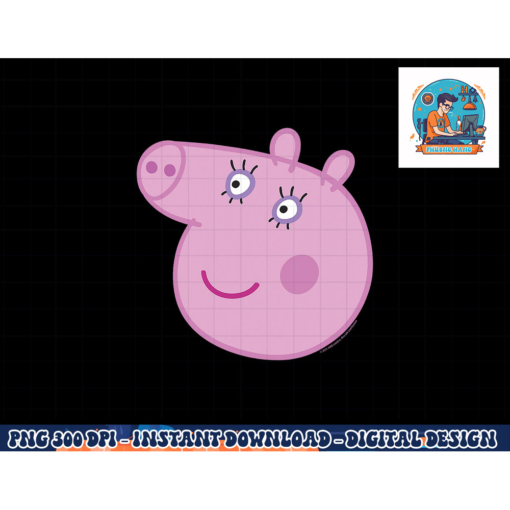 Peppa Pig Happy Mummy Pig Big Face png, sublimation copy.jpg